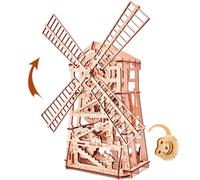Wood Trick Puzzle en Bois 3D Moulin à Vent mécanique, Constructeur d'assemblage, Casse-tête, Meilleur Jouet de Bricolage, Jeu de QI pour Adolescents et Adultes