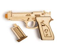 Wood Trick Rubber Band Toy Gun 3D Wooden Puzzles for Adults and Teens to Build - Wooden Model Kit - 14+