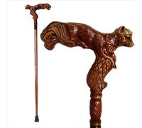 Wood Walking Cane, Rustic Animal Carved Design, Comfortable Accessory | Canne de marche en bois sculptée d'animaux, accessoire confortable pour les personnes âgées, style rustique et fonctionnel