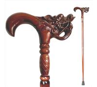 Wood Walking Cane, Rustic Animal Carved Design, Comfortable Accessory | Canne de marche en bois sculptée d'animaux, accessoire confortable pour les personnes âgées, style rustique et fonctionnel