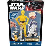 Wood Worx - Star Wars - C-3PO et R2-D2 - Jeu de Construction - Jeu Créatif pour Enfants à Partir de 8 Ans - Pièces en Bois - Maquettes en 3D - 5 à 7 Joueurs