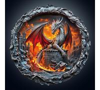 WOODBESTS Puzzle en bois pour adultes, 265 pièces, dragon de feu, puzzle en | Puzzle irrégulier unique, cadeau de Noël et d'anniversaire pour les amateurs de puzzle (34 × 34 cm)