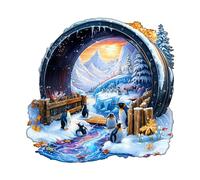 WOODBESTS Puzzle en bois pour adultes, contes de fées en hiver, puzzle irrégulier, cadeaux de Noël et d'anniversaire pour les amateurs de puzzles (34 x 33,2 cm, 270 pièces)