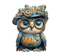WOODBESTS Puzzle en bois pour adultes, hibou mécanique en bois, puzzle unique irrégulier, beaux cadeaux pour les amateurs de puzzles (L-34 x 26 cm 215 pièces)