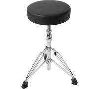 WOODBRASS DT10B Tabouret de Batterie Réglable - Siège Batteur Confortable avec Double Embase, Assise Ronde Rembourrée, Hauteur Ajustable 46,5-61 cm, Pieds Antidérapants