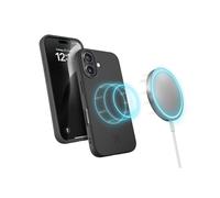 Woodcessories - BioCase, étui magnétique pour téléphone Portable Compatible iPhone 16 Etui avec Aimant Noir - Durable à Base de Plantes