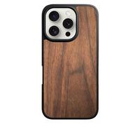 Woodcessories - Bumper Case magnétique Compatible avec iPhone 16 Pro Max Etui avec Aimant en Bois, Noix