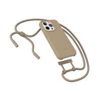 Woodcessories - Change Case, chaîne de téléphone Portable Durable Amovible Compatible avec iPhone 15 Pro Housse avec Ruban Taupe - biodégradable