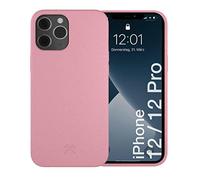 Woodcessories - Coque antibactérienne et Bio Compatible avec Coque Iphone 12 Rose, Coque iPhone 12 Pro Rose - sans Plastique, biodégradable et autonettoyante