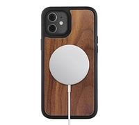 Woodcessories - Coque Bumper magnétique pour iPhone 12 Mini Compatible avec MagSafe, Coque avec Aimant en Bois, Noix