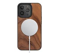 Woodcessories - Coque Bumper magnétique pour iPhone 13 Pro Compatible avec MagSafe, Coque avec Aimant en Bois, Noix