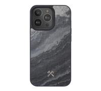 Woodcessories Coque de protection antichoc magnétique compatible avec iPhone 15 Pro Max, avec aimant en pierre, gris camouflage