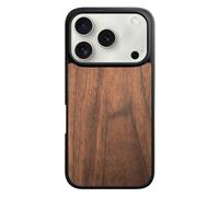 Woodcessories Coque de protection antichoc magnétique pour iPhone 17 Pro, compatible avec MagSafe, coque avec aimant en bois, noyer