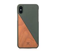 Woodcessories - Coque, Housse Compatible avec iPhone XS Max en Bois véritable, EcoCase Split (Cerise/Vert)