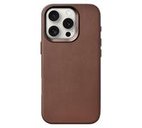 Woodcessories - Etui en Cuir, Compatible iPhone 16 Pro Housse Marron - Durable à Base de Plantes d'aloe Vera