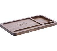 Woodcharge Organizer - Station De Charge Sans Fil Qi En Bois De Noyer Avec Led,3 Bobines,Usb-C,Chargeur Sans Fil,33392Y