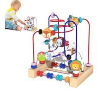 Wooden Activity - Maze Shape Sorter Abacus | Wooden Roller Coaster Activity, Xylophone Words & Clock Learning, STEM Toys Boys Girls Toys 1 2 3 Years Old, Learning Game Preschool Educational Toy