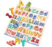 Wooden Alphabet Puzzle Board 29,8 cm Learning Toy With And Letters, Educational Preschool Game 11,7 in Square For Early Literacy Skills