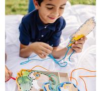 Wooden Animal Activity Kit with Laces-Children's Manual Activity-Wooden Toy-Activity,Development and Learning Toy-Child Gift 3+