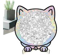 Wooden Animal Puzzles - Decorative Cat Shaped Toys, Unique Gift for Children Son Daughter, Cognitive Development Tool for Home Office Display, Artistic Stress Relief Game, Vibrant Multi Color