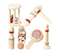 Wooden Baby Rattle Set For Newborns, Wooden Rattle Toys For, Wooden Hand Rattle Set For Boys And Girls, Natural Wooden Baby Rattles For Teething, Educational Wooden Baby Rattle Toy