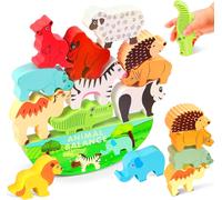 Wooden Balance Games for Children,Animals Stacking Toy with Storage Bag,Animal Balance Game Block,Montessori Educational Toys,Gifts for Babies 3-6 Years Old.[F8]