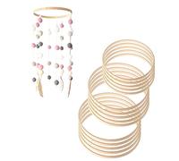 Wooden Bamboo Floral Hoop Wreath, Macrame Craft Dream Catcher Hoop Rings For DIY Weddding Wreath Decoration, Macrame Dream Catcher, Wall Hanging Crafts Jingan