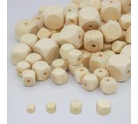 Wooden Beads,100pcs Natural Unfinished Square Wooden Beads For Handmade Garlands,Home Decorations,Jewellery Making,Diy (8/10/14/18mm) (Square)