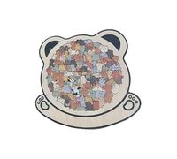 Wooden Bear Jigsaw Puzzles - 135 Piece Fun Animal Shaped Challenging Game | Animal Puzzles for Kids Family Free Time Party Home Office School Birthday