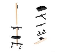 Wooden Bike Wall Rack Adjustable Storage for Helmet(A)