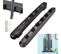 Wooden Billiard Cue Holder With 6 Cues Billiard Holder Wall Mount With 4 Screws And 4 Expansion Screws Black Billiard Stand For Club,Billiard Room,School (40 Cm)