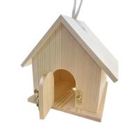 Wooden Bird Feeder with Pole, Bird Nest for Outdoors, Pet Cottage for Hummingbirds, Cardinal Wild Birds, Outdoor Decoration for Patio Garden Yard, 6.89x7.17x6.77 inches