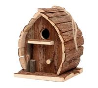 Wooden Bird House, Bird Nesting Box, Decorative Hanging Feeding Shelter for Garden, Balcony Rail, Patio, Tree, Window Ledge, Fence, Backyard Use, 5.12x3.94x6.3 inches, 1 Piece