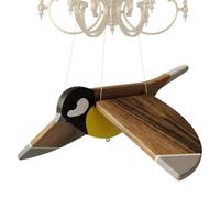 Wooden Bird Ornament, Chickadee Hanging Decor, 9.84x5.91x5.91 inches Tree Pendant Sculpture, Rustic Wood Craft Decoration, Nature Style Hanging Accent, Home Garden Display Use