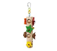 Wooden Bird Toys, Cockatiel Chew Accessory Set, 10.24x1.57x1.57 Inches Parrot Toy with Sturdy Wood, Chewing and Play Enrichment Tool, Bird Toy with Safe Design, Training Fun for Macaws Lovebird