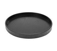 Wooden Black Round Tea Cup Tray Natural Wood Texture Smooth Burr Free Serving Plate Decorative Practical Holder for Home Teahouse Cafe Restaurant Hotel Use