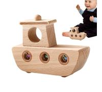Wooden Boat Toy - Creative Handcrafted Educational with Moving Ball Feature, Safe Polished Wood Build Promoting Cognitive Growth | Fun Interactive Play Activity for Preschool Kids, Nursery D