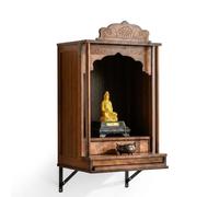 Wooden Buddhist Altar Cabinet, Traditional Shrine with Storage Drawer(B,35CM*51CM)