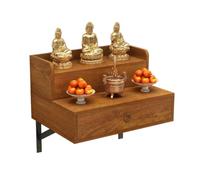 Wooden Buddhist Altar Table with Storage Drawer for Home Shrine Decor(Golden oak color,70cm/27.56in)