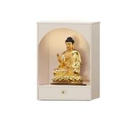 Wooden Buddhist Shrine Cabinet, Wall Mounted Altar Table with Double Drawers & Pull-Out Tray, Space-Saving for Small Spaces, Home Worship(White single-layer,30CM/11.8IN)