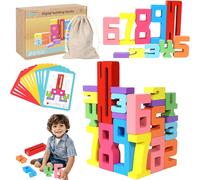 Wooden Building Blocks 1-10 Pack Wooden Building Blocks Wooden Building Blocks Sensory Building Blocks For Kids Stackable Numbers Multicolored Educational Activities