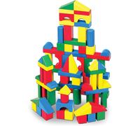 Wooden Building Blocks Educational Toy for Kids,100 Colorful Blocks of Different Shapes and Sizes,Learning Games,Gift for 3 4 5 6 7 Years Old Boys Girls