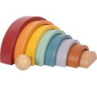 Wooden Building Blocks Rainbow Safari Wooden Construction Blocks Motor Skills Toys with 8 Shapes for Children from 12 Months 12 Months 12318