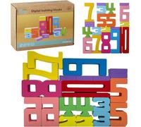 Wooden Building Blocks Wooden Number Blocks Montessori Multicolor Toys Set Gift for Boys Girls