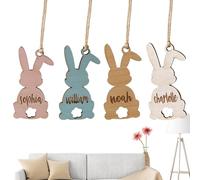 Wooden Bunny Decor - Easter Ornament, Long-Lasting Pendant | Boxwood Material 12x6cm Size, Blank Canvas Design for Painting Crafting Holiday Home Office Study Decoration for Adults Family Men Women