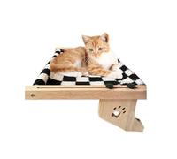 Wooden Cat Hammock | Adjustable Cat Nest | Windowsill Pets Seat | Wooden Cats Bed | Cushioned Pets Perch | Cat Climbing Hammock | Nesting Hammock for Sleeping, Playing, Climbing