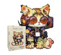 Wooden Cat Jigsaw Puzzle Irregular Animal Shape Challenging Brain Toy