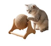 Wooden Cat Toy - Bunny Scratcher Ball with Anti-Tip Base for Pets
