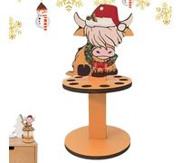 Wooden Christmas Money Holders, Highland Cow Money Holder with 10 Holes, Cash Stand for Holiday Table Decoration, Unique Christmas Ornament for Gift Giving and Festive Home Décor