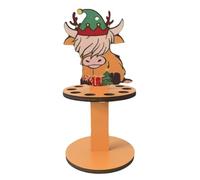 Wooden Christmas Money Holders, Highland Cow Money Holder with 10 Holes, Cash Stand for Holiday Table Decoration, Unique Christmas Ornament for Gift Giving and Festive Home Décor